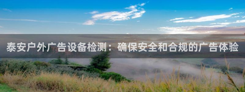 杏宇平台怎么样知乎：泰安户外广告设备检测：确保安全和合规的广告体验