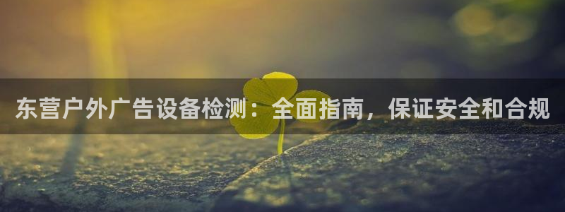 杏宇平台好吗：东营户外广告设备检测：全面指南，保证安全和合规