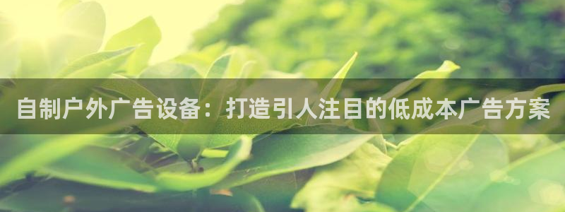 杏宇平台注册地址在哪里：自制户外广告设备：打造引人注目的低成本广告方案