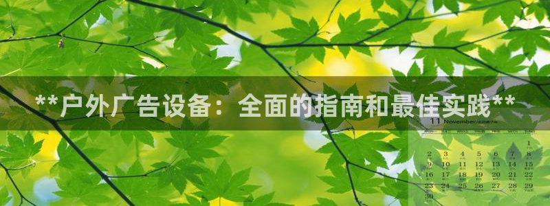 杏宇平台注册地址在哪里：**户外广告设备：全面的指南和最佳实践**