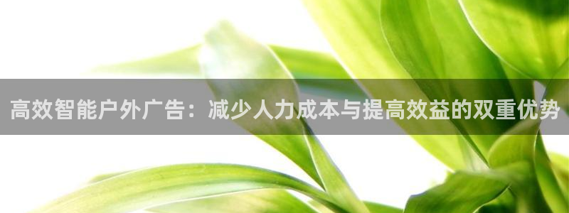 杏宇平台总代理电话：高效智能户外广告：减少人力成本与提高效益的双重优势