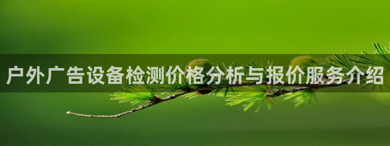 杏宇平台怎么样知乎：户外广告设备检测价格分析与报价服务介绍